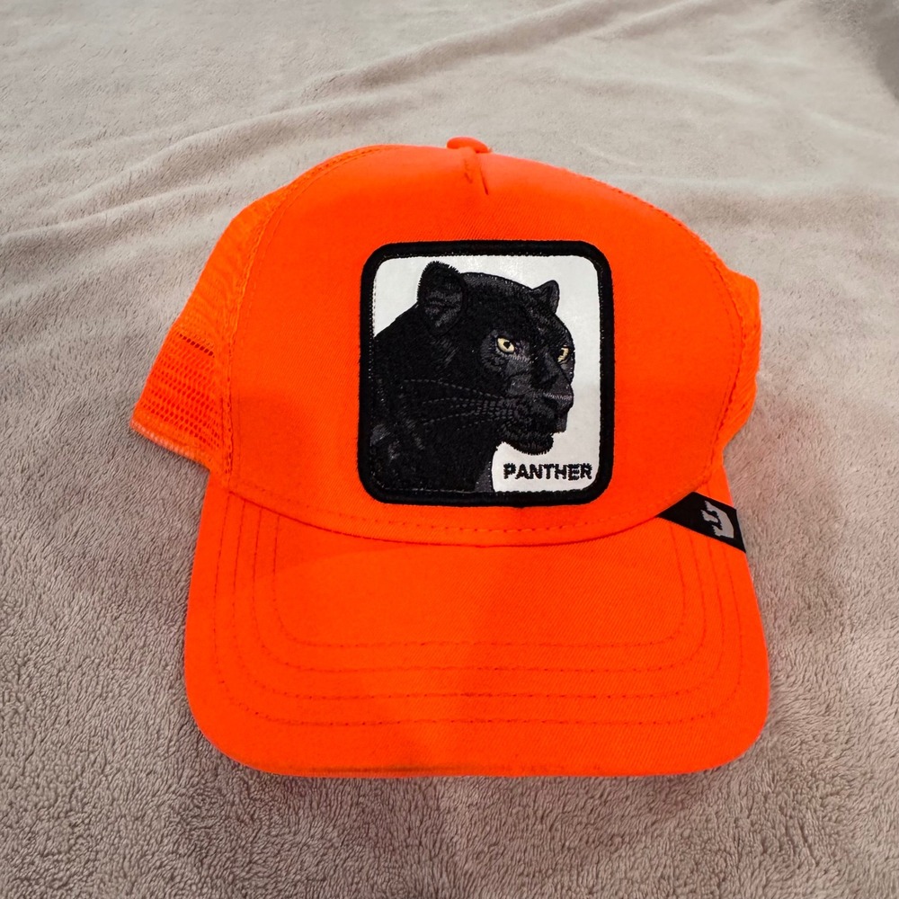 Goorin‎ Bros Panther Trucker Hat Mesh Snapback Iconic Hunting Blaze Orange